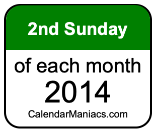 2nd Sunday of Each month 2014