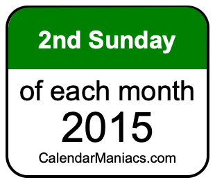 2nd Sunday of Each month 2015