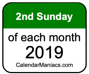 2nd Sunday of Each month 2019