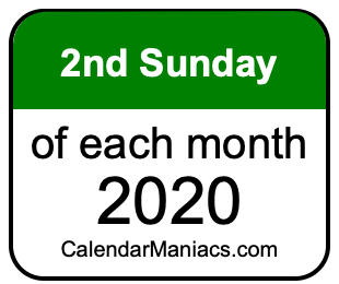 2nd Sunday of Each month 2020