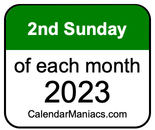 2nd Sunday of Each month 2023