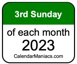 3rd Sunday of Each month 2023