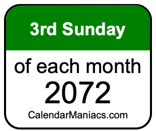 3rd Sunday of Each month 2072
