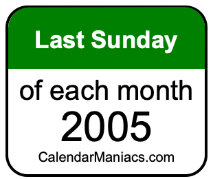 last Sunday of Each month 2005