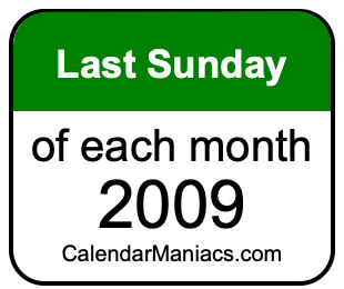 last Sunday of Each month 2009