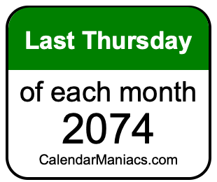 last Thursday of Each month 2074